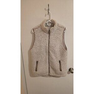 Thread Supply Sherpa Vest Full Zip Size Large Zip Pockets Fall Warm Cozy Preppy